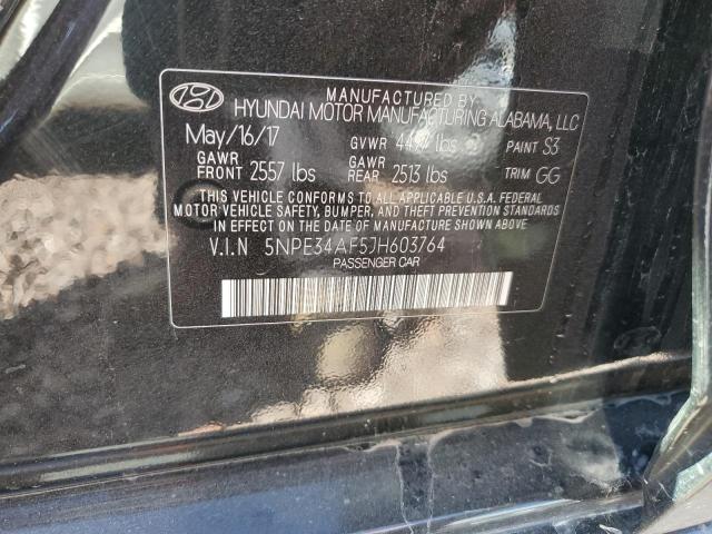 5NPE34AF5JH603764 - 2018 HYUNDAI SONATA SPORT BLACK photo 12