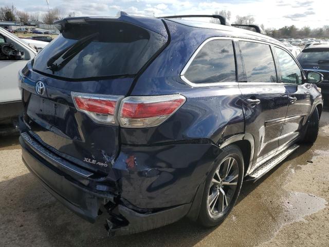 5TDJKRFH8GS286297 - 2016 TOYOTA HIGHLANDER XLE Կապույտ լուսանկար 3