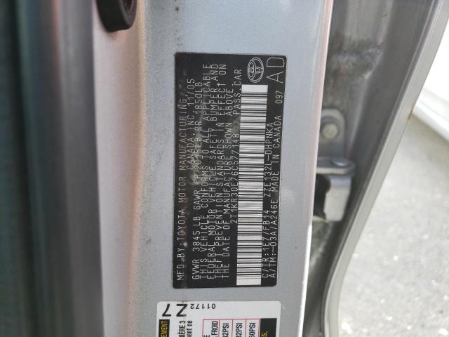 2T1KR30E76C577148 - 2006 TOYOTA COROLLA MA XR SILVER photo 12