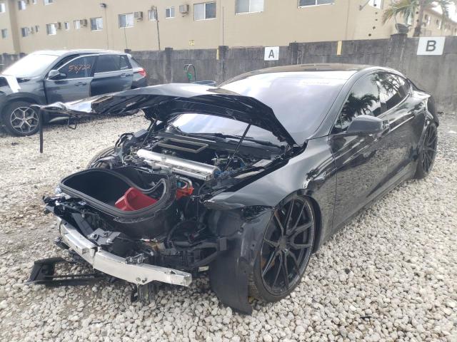 5YJSA1E68MF430729 - 2021 TESLA MODEL S Schwarz Foto 2