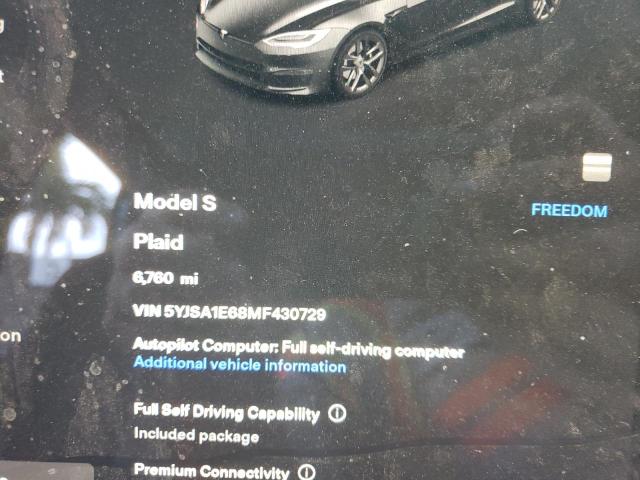 5YJSA1E68MF430729 - 2021 TESLA MODEL S Schwarz Foto 8