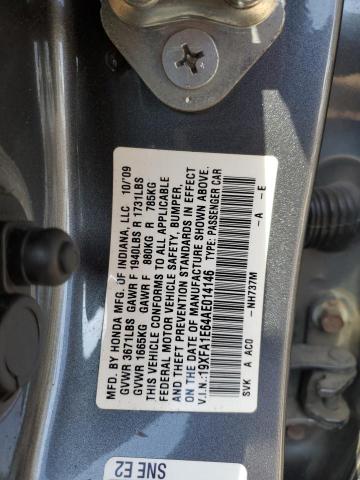 19XFA1E64AE014146 - 2010 HONDA CIVIC LX-S GRAY photo 12