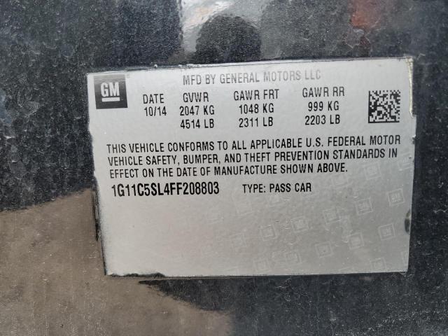 1G11C5SL4FF208803 - 2015 CHEVROLET MALIBU 1LT BLACK photo 12