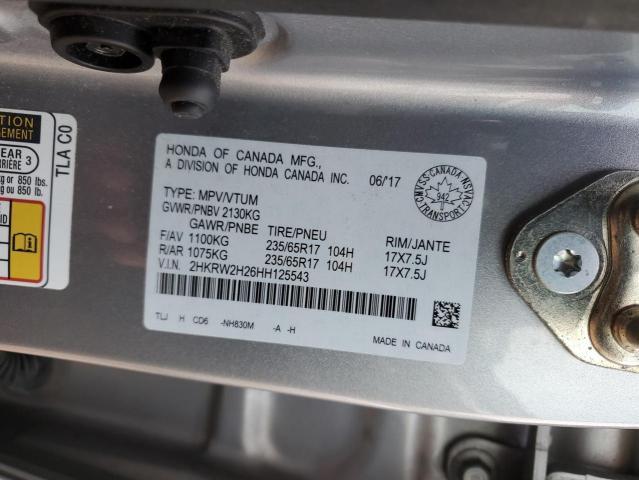 2HKRW2H26HH125543 - 2017 HONDA CR-V LX SILVER photo 13