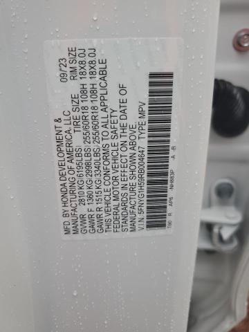 5FNYG1H59RB004647 - 2024 HONDA PILOT EXL WHITE photo 12