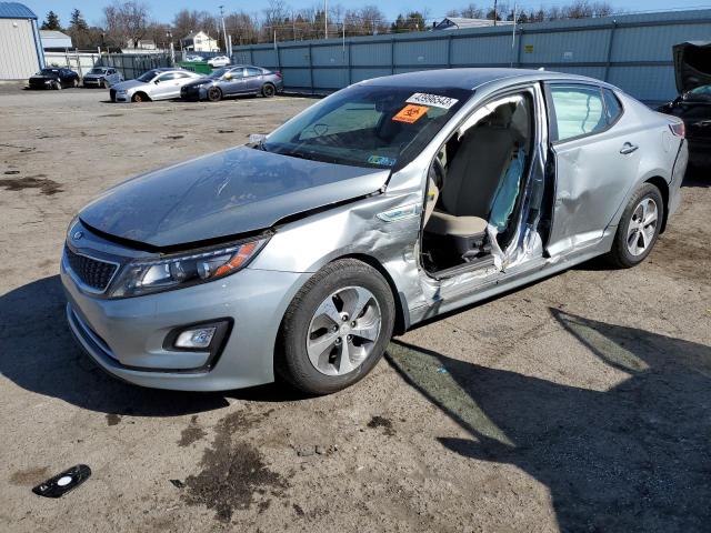 KNAGM4AD5E5075814 - 2014 KIA OPTIMA HYBRID SILVER photo 1