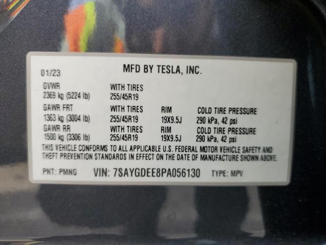 7SAYGDEE8PA056130 - 2023 TESLA MODEL Y GRAY photo 12