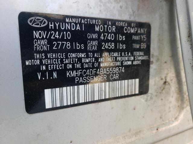 KMHFC4DF4BA559874 - 2011 HYUNDAI AZERA GLS SILVER photo 12