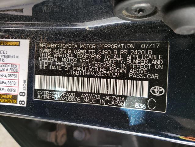 JTNB11HK9J3023029 - 2018 TOYOTA CAMRY L BLUE photo 12