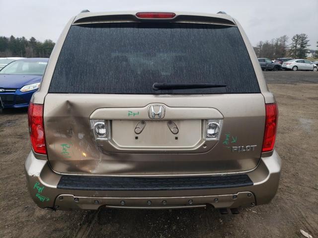 2HKYF18635H524219 - 2005 HONDA PILOT EXL GOLD photo 6