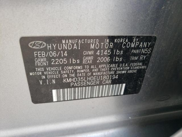 KMHD35LH0EU180194 - 2014 HYUNDAI ELANTRA GT SILVER photo 12