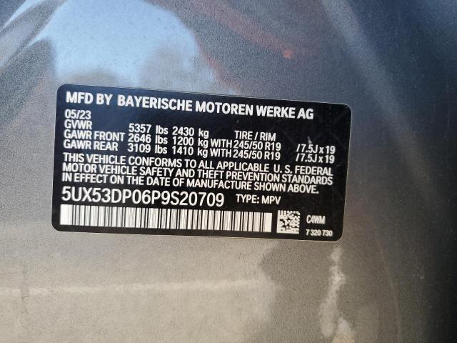 5UX53DP06P9S20709 - 2023 BMW X3 XDRIVE30I GRAY photo 12