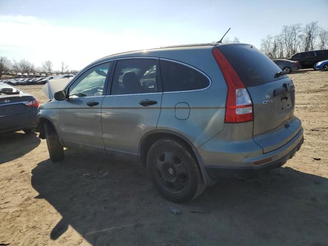 5J6RE4H34AL016842 - 2010 HONDA CR-V LX TURQUOISE photo 2