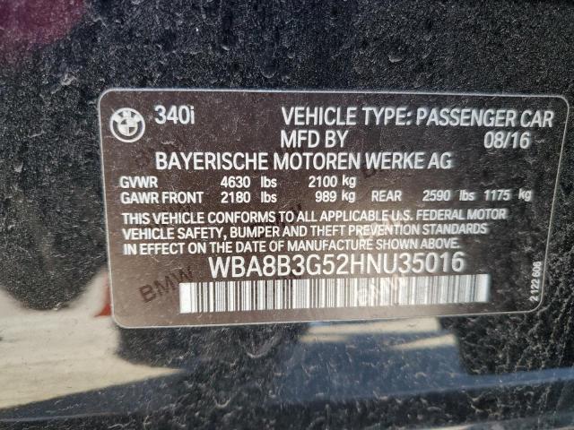 WBA8B3G52HNU35016 - 2017 BMW 340 I BLACK photo 13