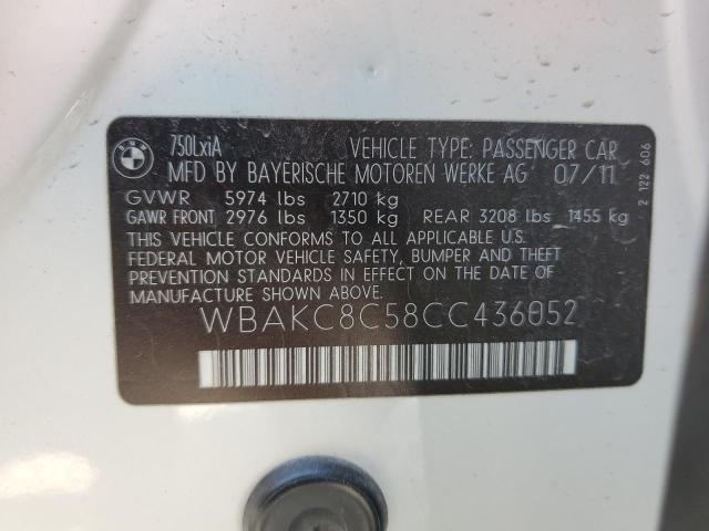 WBAKC8C58CC436052 - 2012 BMW ALPINA B7 LXI WHITE photo 12