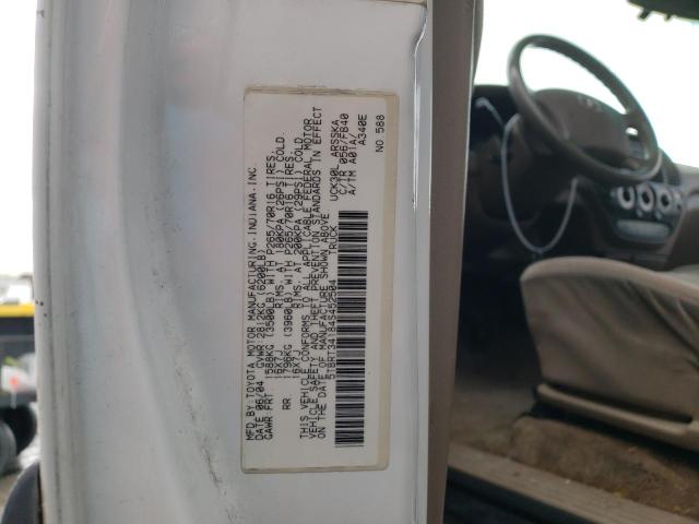 5TBRT34184S452504 - 2004 TOYOTA TUNDRA ACCESS CAB SR5 WHITE photo 12
