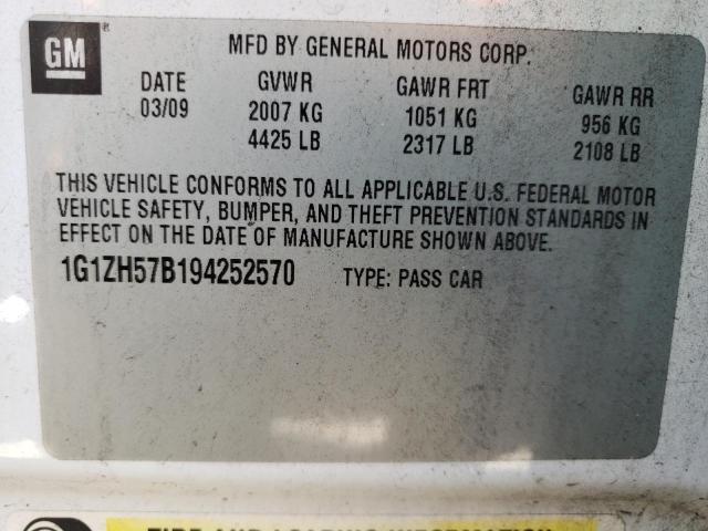 1G1ZH57B194252570 - 2009 CHEVROLET MALIBU 1LT WHITE photo 12