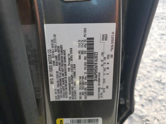 3FA6P0HD6FR163022 - 2015 FORD FUSION SE GRAY photo 12