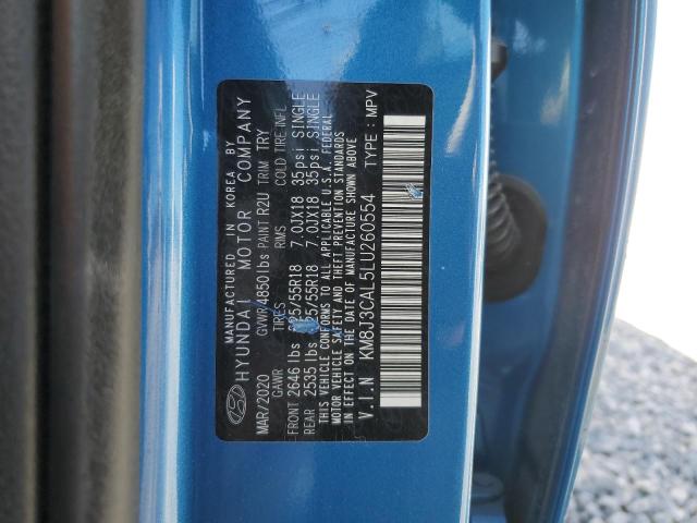 KM8J3CAL5LU260554 - 2020 HYUNDAI TUCSON LIMITED BLUE photo 13