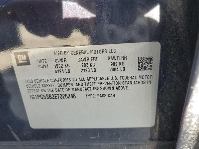 1G1PG5SB2E7326248 - 2014 CHEVROLET CRUZE LTZ BLUE photo 12