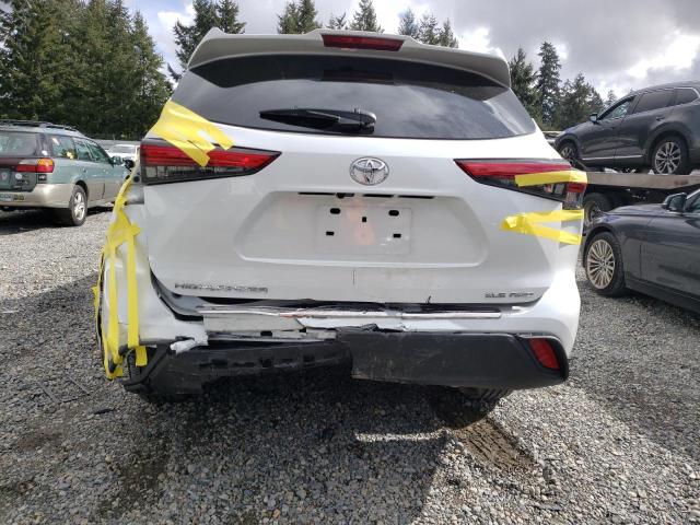 5TDHZRBH4NS162086 - 2022 TOYOTA HIGHLANDER XLE WHITE photo 6