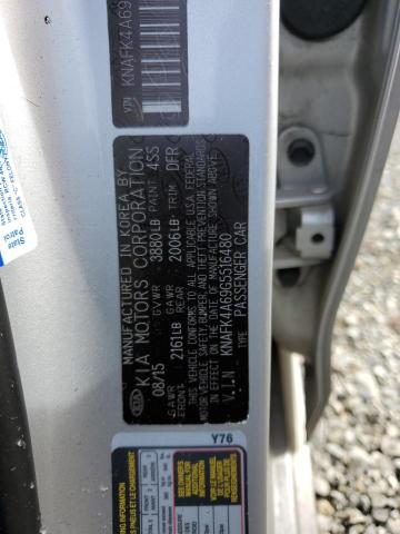 KNAFK4A69G5516480 - 2016 KIA FORTE LX SILVER photo 12