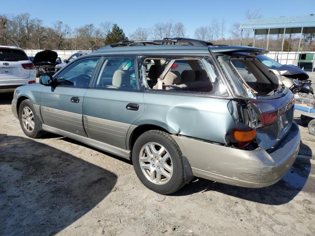 4S3BH665X17622315 - 2001 SUBARU LEGACY OUTBACK GREEN photo 2