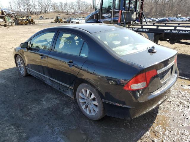 2HGFA16949H359347 - 2009 HONDA CIVIC EXL BLACK photo 2