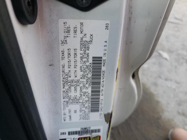 5TFTX4CNXFX055577 - 2015 TOYOTA TACOMA ACCESS CAB თეთრი ფოტო 12