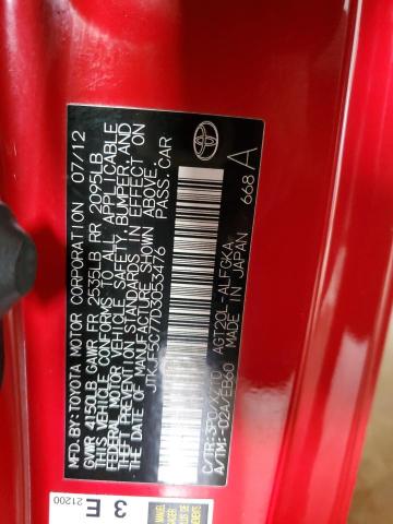 JTKJF5C77D3053476 - 2013 TOYOTA SCION TC 红色 照片 14