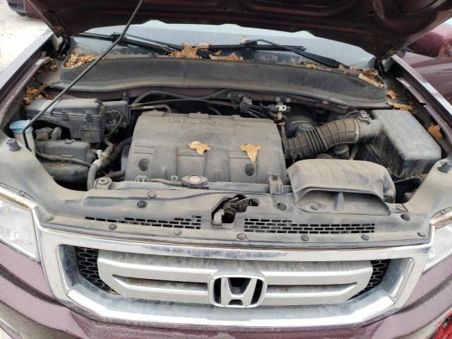 5FPYK1F58BB007974 - 2011 HONDA RIDGELINE RTL BURGUNDY photo 11