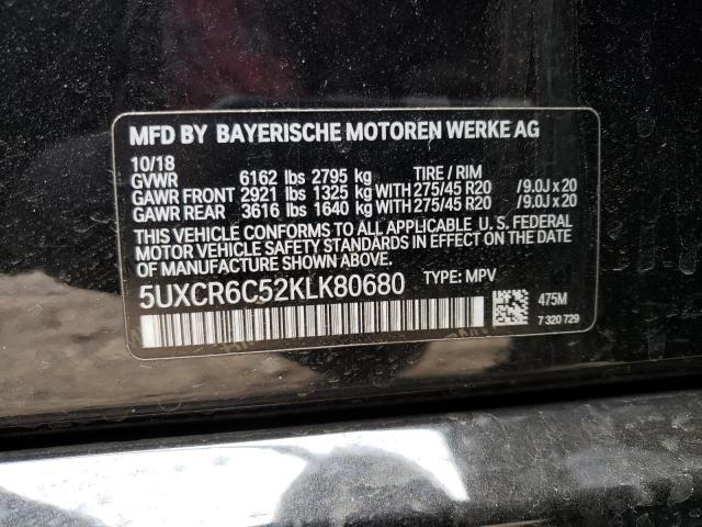 5UXCR6C52KLK80680 - 2019 BMW X5 XDRIVE40I BLACK photo 13