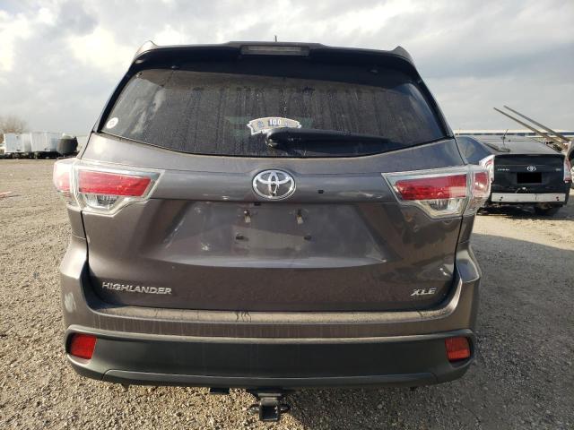 5TDKKRFH3FS057352 - 2015 TOYOTA HIGHLANDER XLE GRAY photo 6