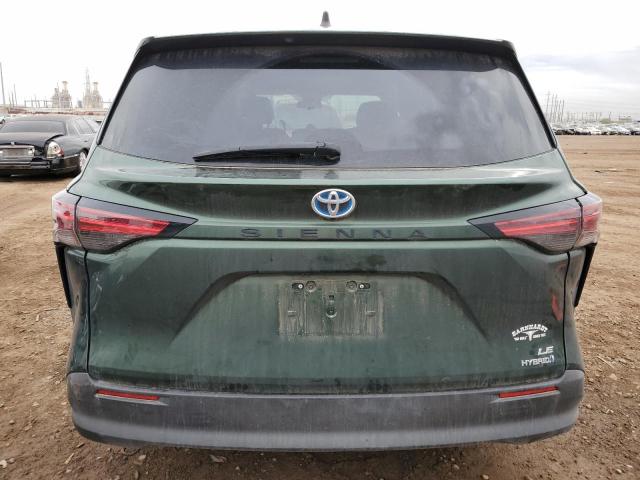 5TDKRKEC9NS108439 - 2022 TOYOTA SIENNA LE GREEN photo 6