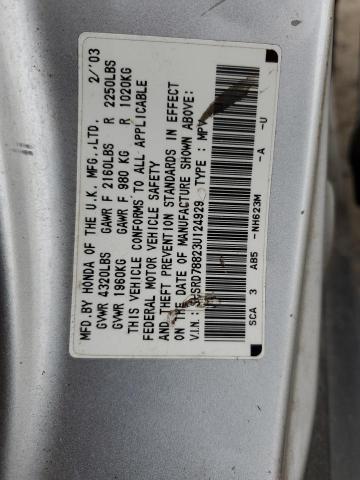 SHSRD78823U124929 - 2003 HONDA CR-V EX GRAY photo 13