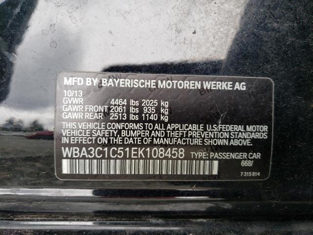WBA3C1C51EK108458 - 2014 BMW 328 I SULEV BLACK photo 12