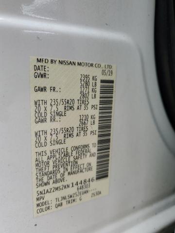 5N1AZ2MS2KN144846 - 2019 NISSAN MURANO S WHITE photo 14