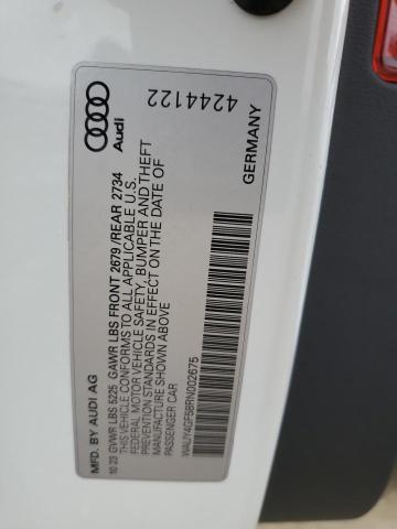 WAUY4GF58RN002675 - 2024 AUDI S5 PRESTIGE WHITE photo 12