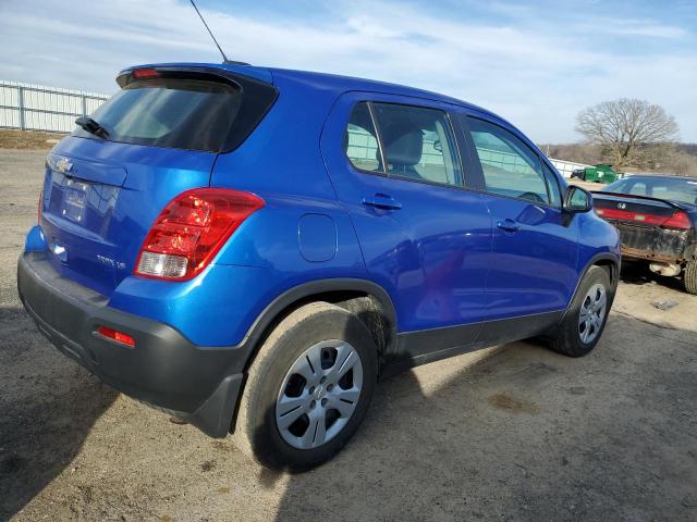 KL7CJKSB0FB164914 - 2015 CHEVROLET TRAX LS BLUE photo 3