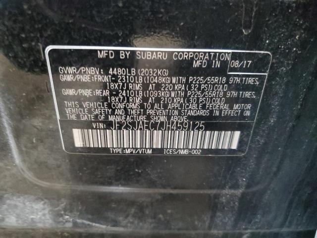 JF2SJAEC7JH459125 - 2018 SUBARU FORESTER 2.5I PREMIUM BLACK photo 13