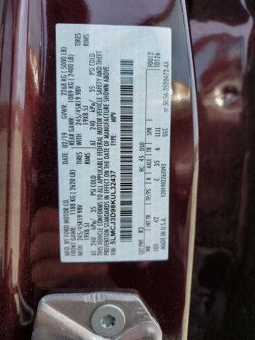 5LMCJ3D98KUL32437 - 2019 LINCOLN MKC RESERVE Bordo foto 14