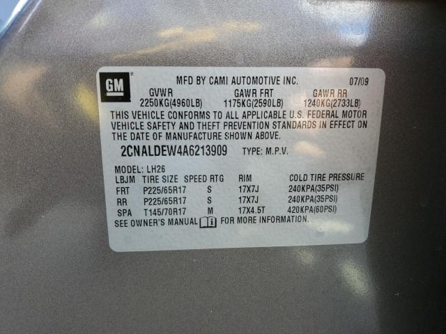 2CNALDEW4A6213909 - 2010 CHEVROLET EQUINOX LT BROWN photo 13