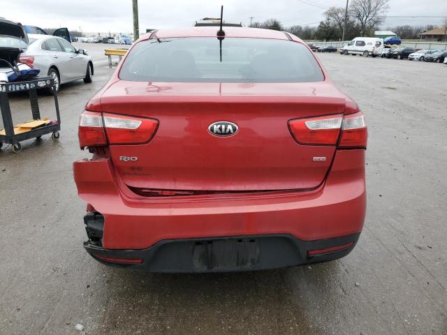 KNADM4A3XF6491198 - 2015 KIA RIO LX RED photo 6