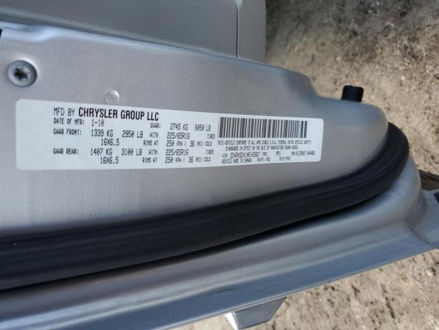 2D4RN5DX1AR145667 - 2010 DODGE GRAND CARA SXT SILVER photo 12