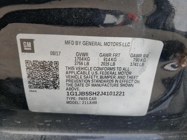 1G1JB5SH2J4101221 - 2018 CHEVROLET SONIC LS BLACK photo 12