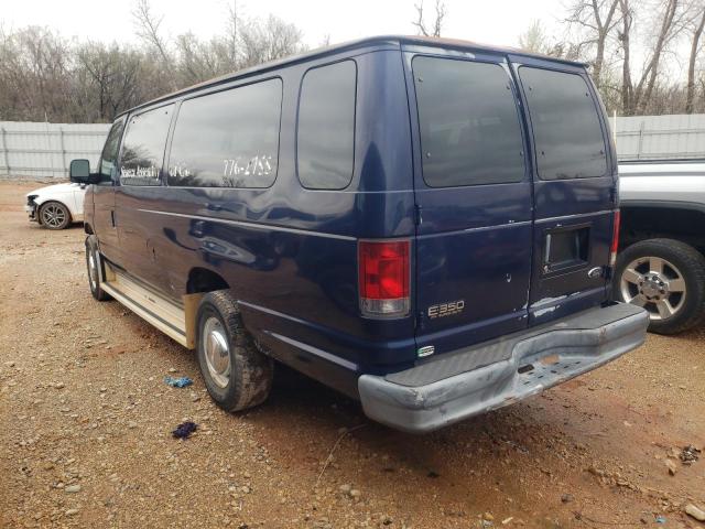 1FBSS31L75HB38581 - 2005 FORD ECONOLINE E350 SUPER DUTY WAGON BLUE photo 2