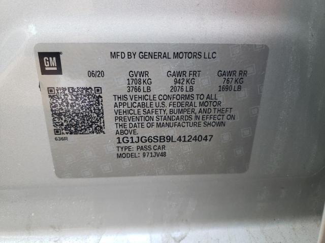 1G1JG6SB9L4124047 - 2020 CHEVROLET SONIC SILVER photo 12