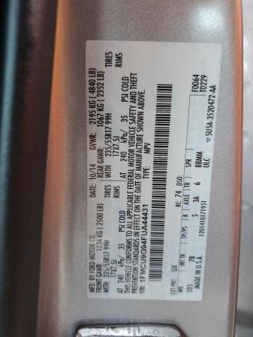 1FMCU9G94FUA44431 - 2015 FORD ESCAPE SE SILVER photo 13