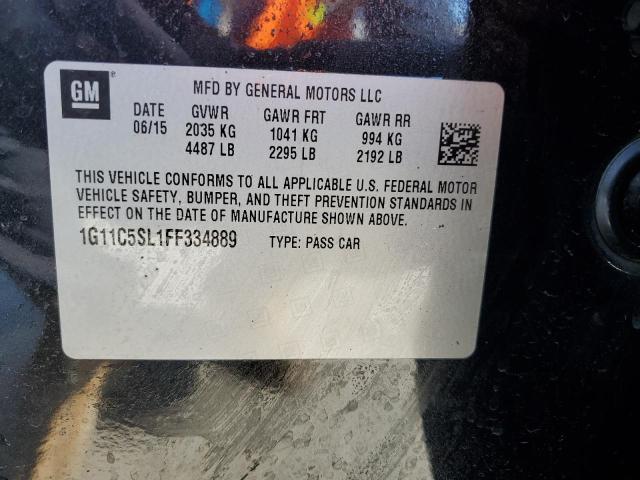 1G11C5SL1FF334889 - 2015 CHEVROLET MALIBU 1LT BLACK photo 13