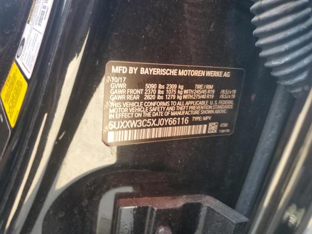 5UXXW3C5XJ0Y66116 - 2018 BMW X4 XDRIVE28I BLACK photo 12